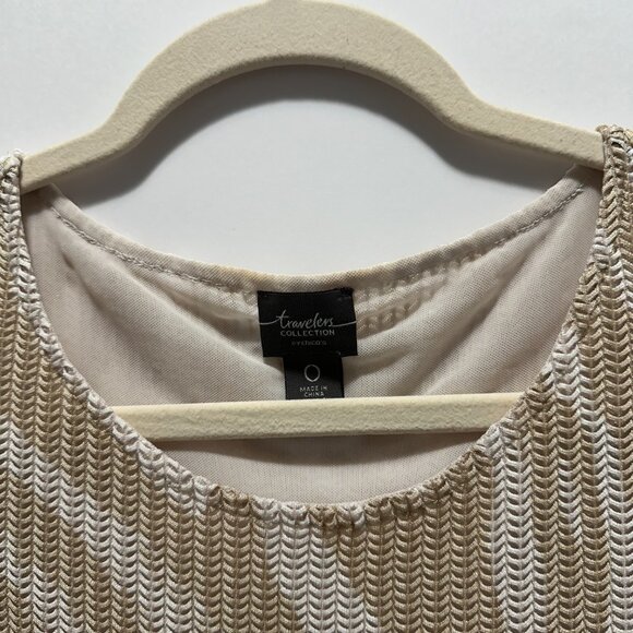 TRAVELERS COLLECTION BY CHICO Animal Print Round Neck Pullover with Lining Top - Picture 2 of 4